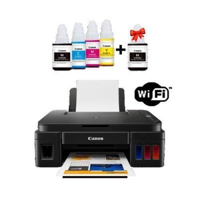 Canon Imprimante Multifonction PIXMA G3411, Jeu de bouteilles+1 bouteille d’encre noir